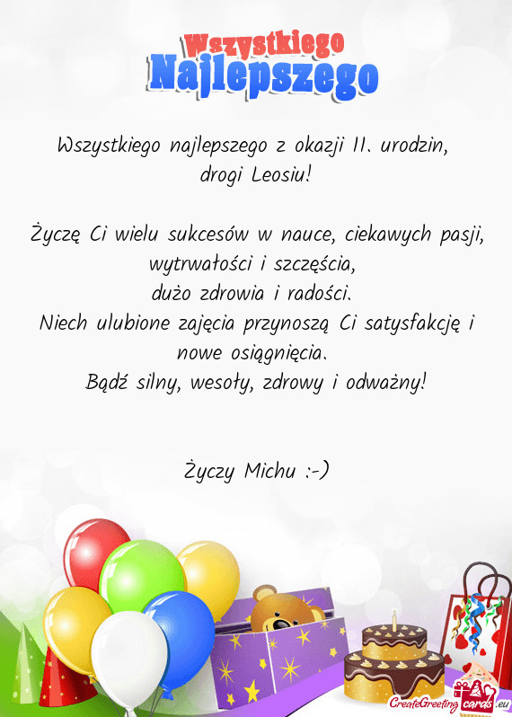 Wszystkiego najlepszego z okazji 11. urodzin