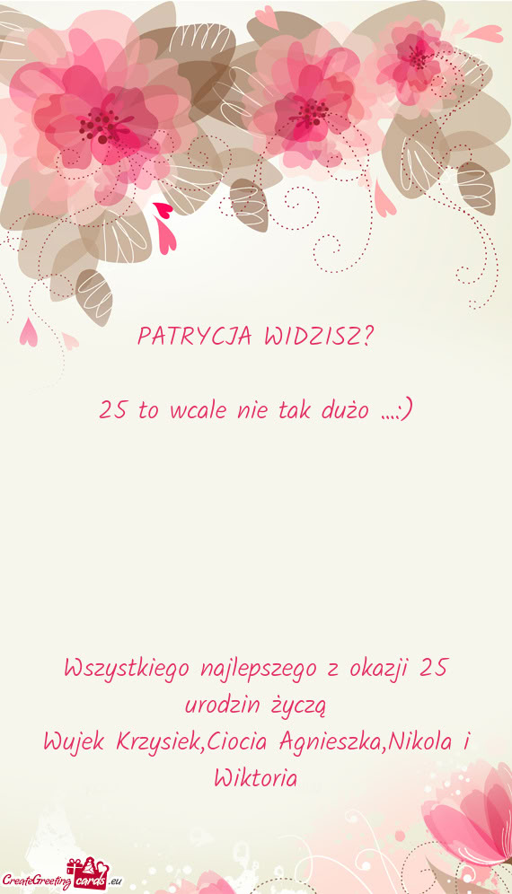 Wszystkiego najlepszego z okazji 25 urodzin życzą