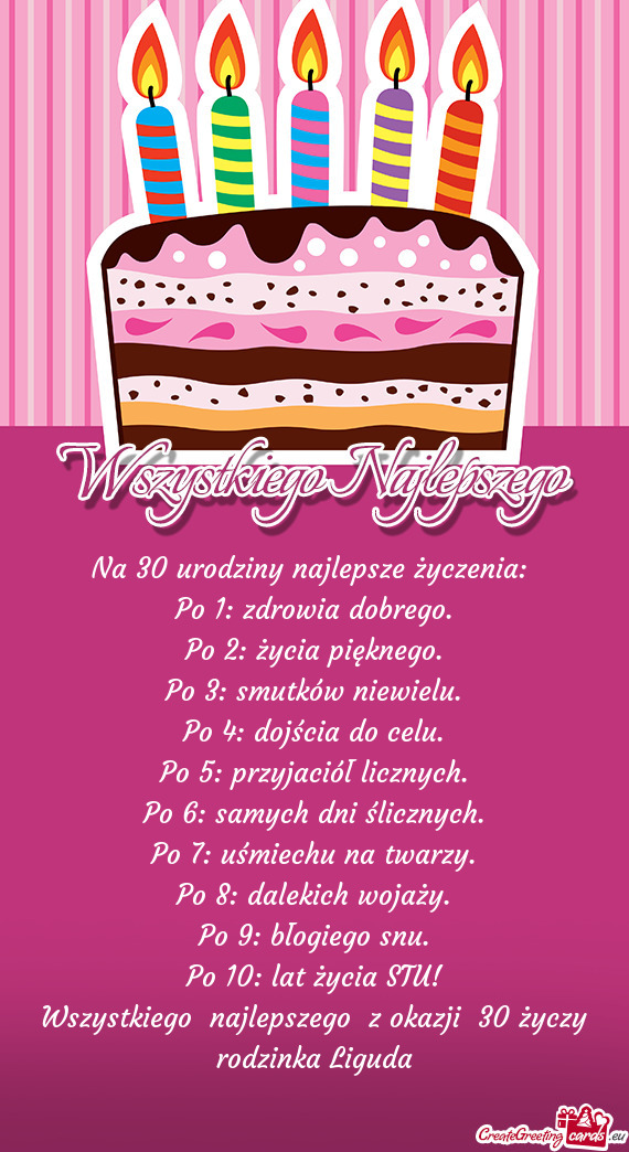 Wszystkiego najlepszego z okazji 30 rodzinka Liguda