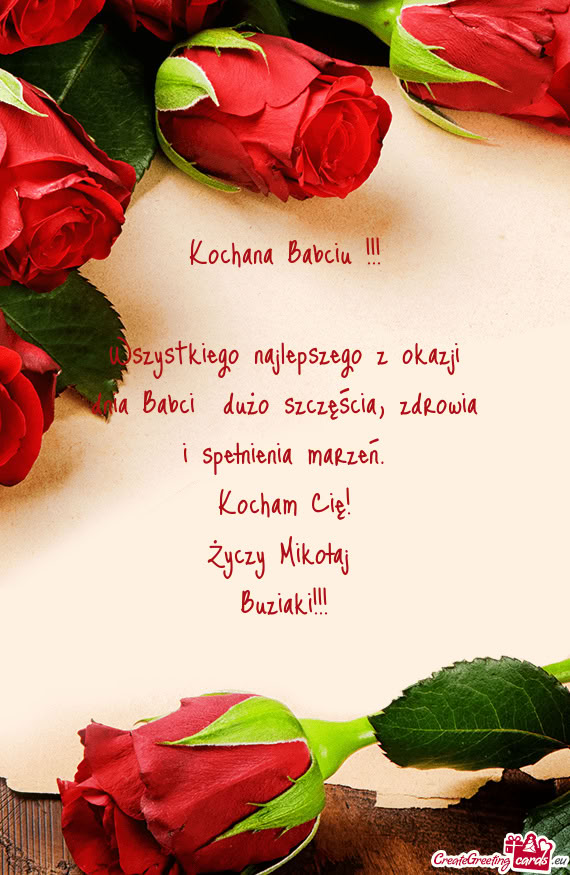 Wszystkiego najlepszego z okazji dnia Babci dużo szczęścia, zdrowia i spełnienia marzeń