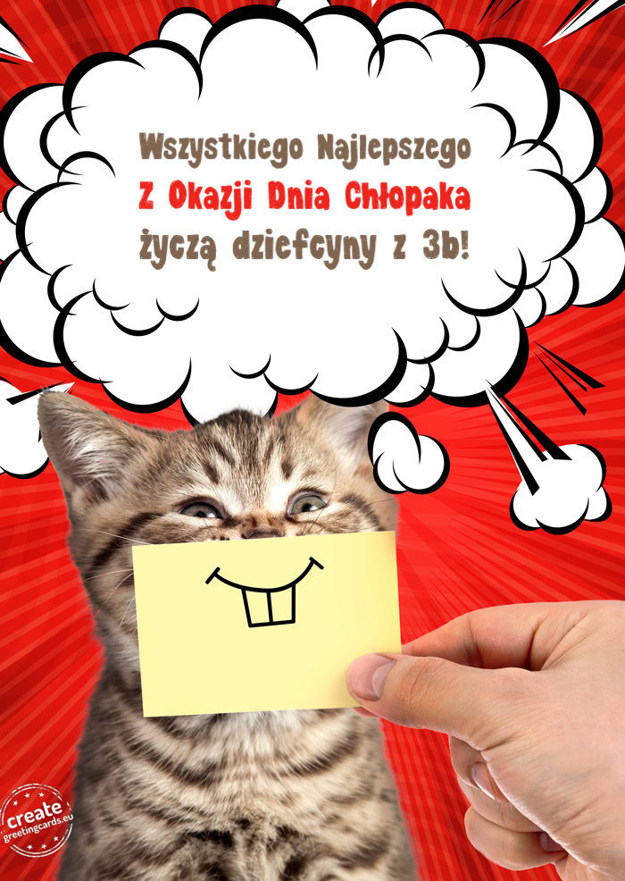 Wszystkiego Najlepszego Z Okazji Dnia Chłopaka życzą dziefcyny z 3b