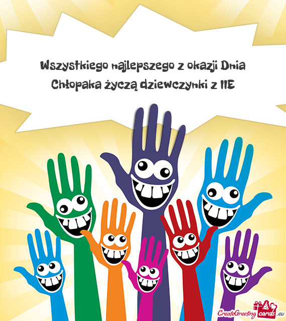 Wszystkiego najlepszego z okazji Dnia Chłopaka życzą dziewczynki z IIE