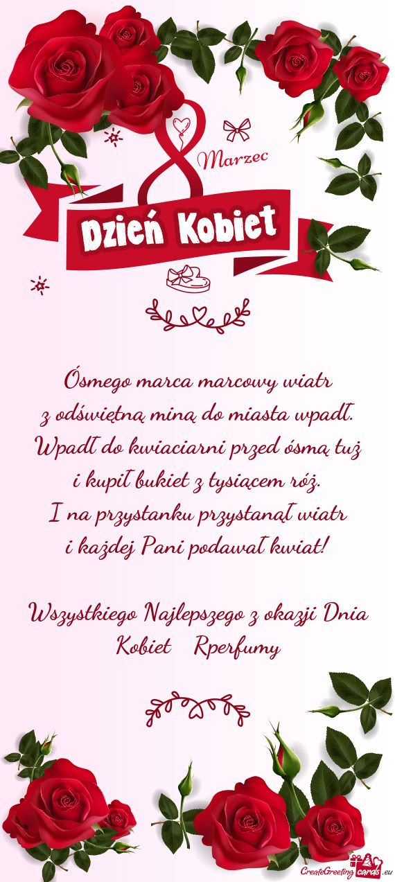 Wszystkiego Najlepszego z okazji Dnia Kobiet 💐 Rperfumy