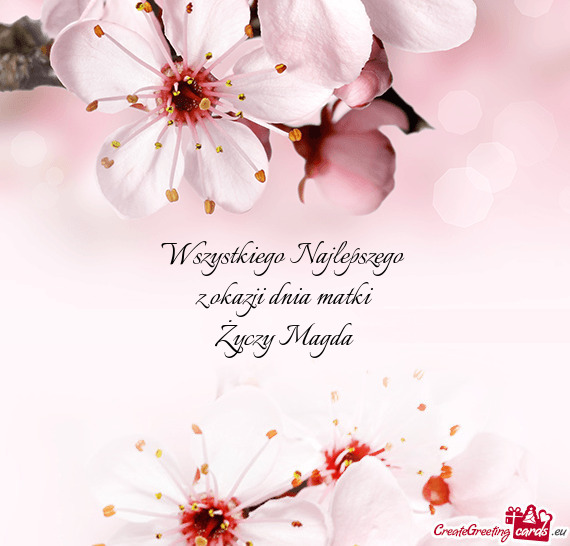Wszystkiego Najlepszego z okazji dnia matki Magda