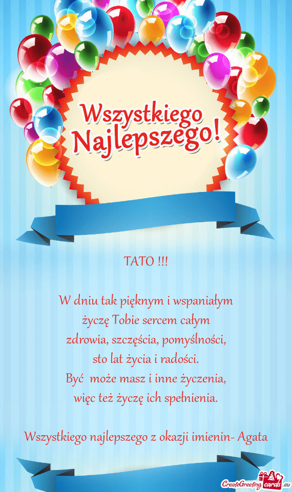 Wszystkiego najlepszego z okazji imienin- Agata