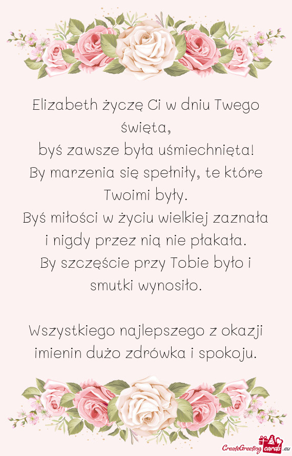 Wszystkiego najlepszego z okazji imienin dużo zdrówka i spokoju