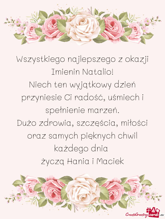 Wszystkiego najlepszego z okazji Imienin Natalio