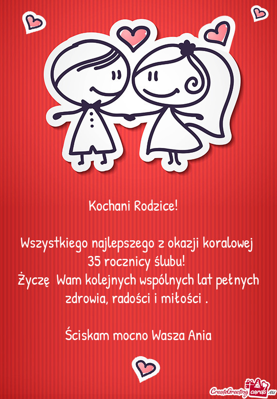 Wszystkiego najlepszego z okazji koralowej