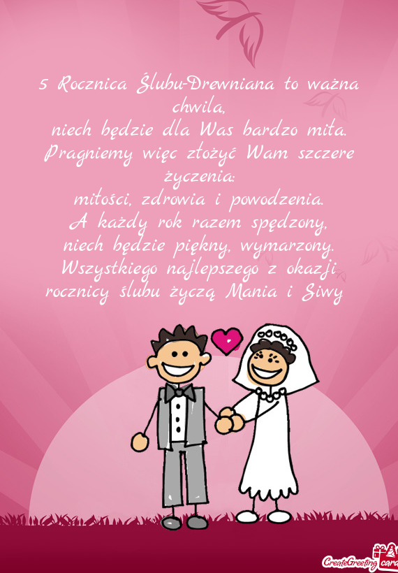 Wszystkiego najlepszego z okazji rocznicy ślubu życzą Mania i Siwy😘