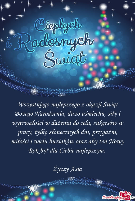 Wszystkiego najlepszego z okazji Świąt Bożego Narodzenia, dużo uśmiechu,