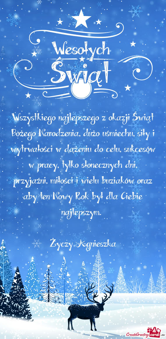 Wszystkiego najlepszego z okazji Świąt Bożego Narodzenia, dużo uśmiechu,