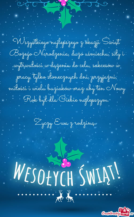 Wszystkiego najlepszego z okazji Świąt Bożego Narodzenia, dużo uśmiechu,