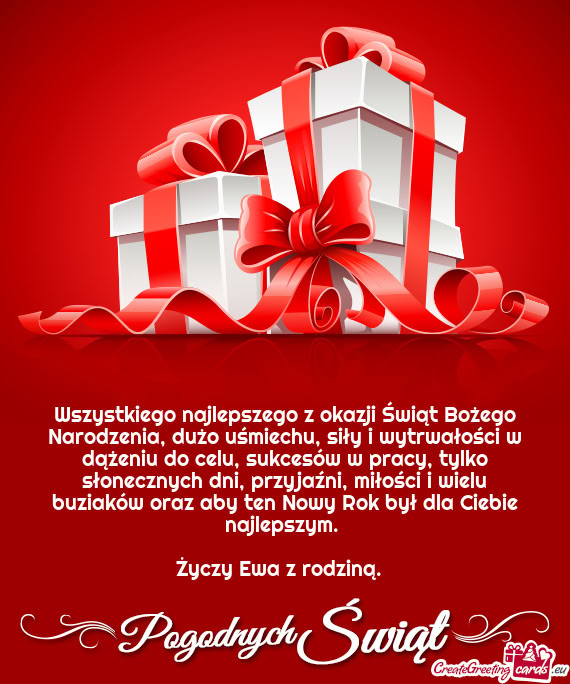 Wszystkiego najlepszego z okazji Świąt Bożego Narodzenia, dużo uśmiechu,