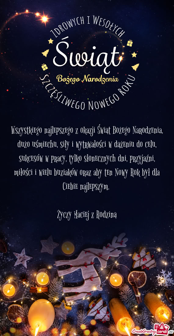 Wszystkiego najlepszego z okazji Świąt Bożego Narodzenia, dużo uśmiechu,