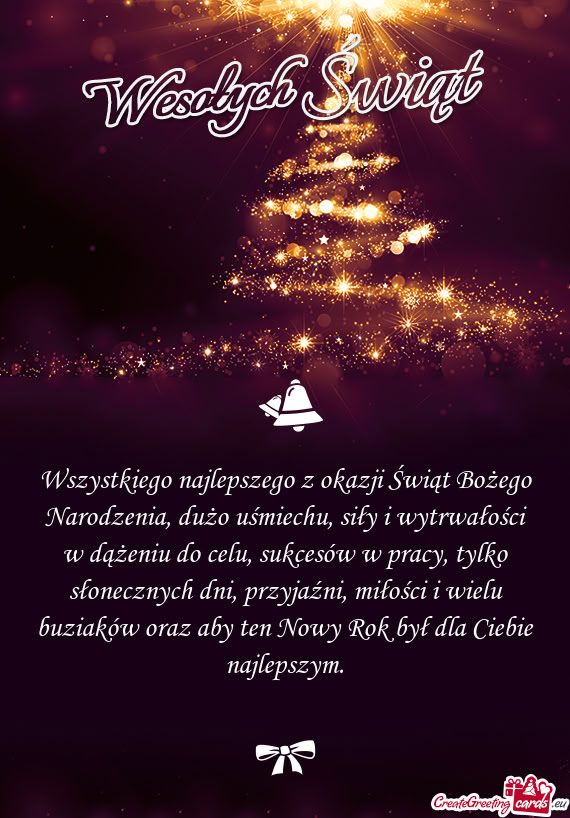 Wszystkiego najlepszego z okazji Świąt Bożego Narodzenia, dużo uśmiechu,