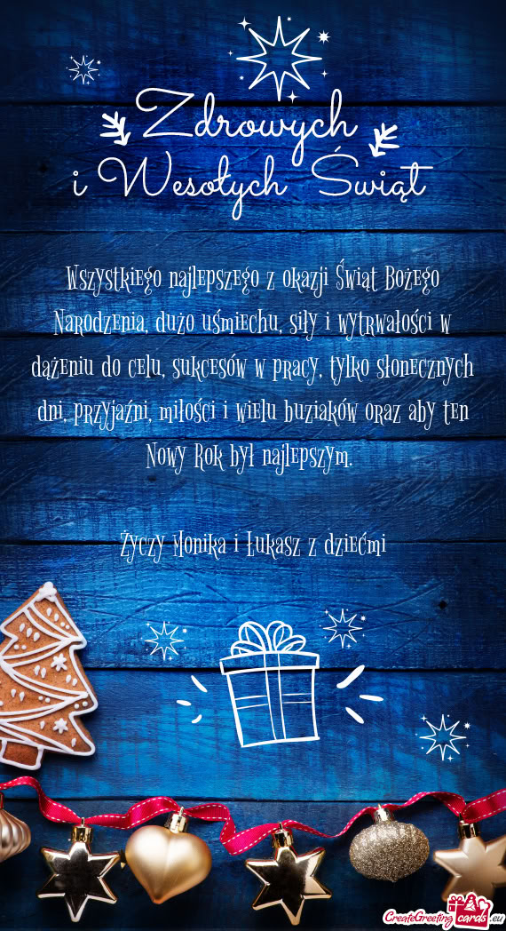 Wszystkiego najlepszego z okazji Świąt Bożego Narodzenia, dużo uśmiechu,