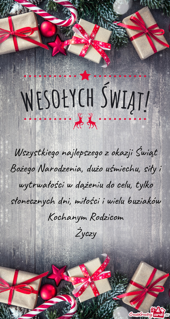 Wszystkiego najlepszego z okazji Świąt Bożego Narodzenia, dużo uśmiechu,