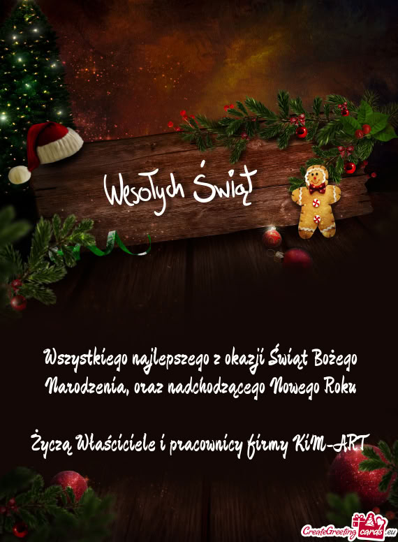 Wszystkiego najlepszego z okazji Świąt Bożego Narodzenia, oraz nadchodzącego Nowego Roku