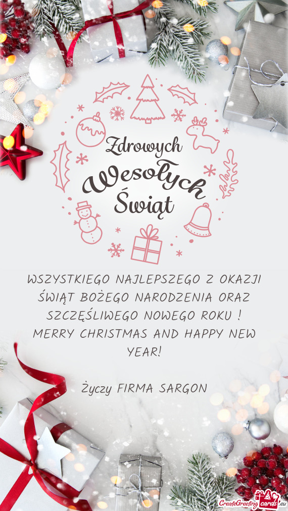 WSZYSTKIEGO NAJLEPSZEGO Z OKAZJI ŚWIĄT BOŻEGO NARODZENIA ORAZ SZCZĘŚLIWEGO NOWEGO ROKU ! MERRY