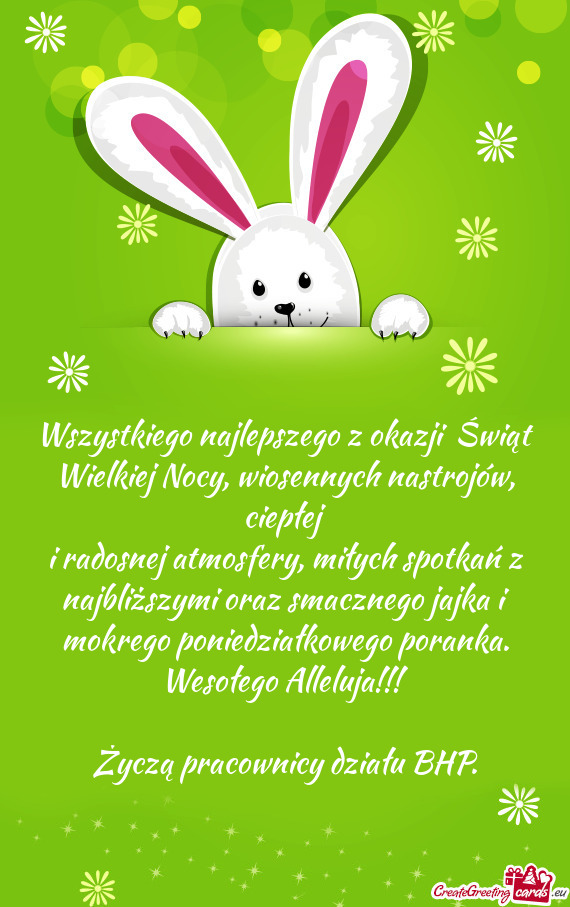 Wszystkiego najlepszego z okazji Świąt Wielkiej Nocy, wiosennych nastrojów, ciepłej