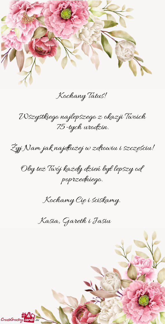 Wszystkiego najlepszego z okazji Twoich 75-tych urodzin