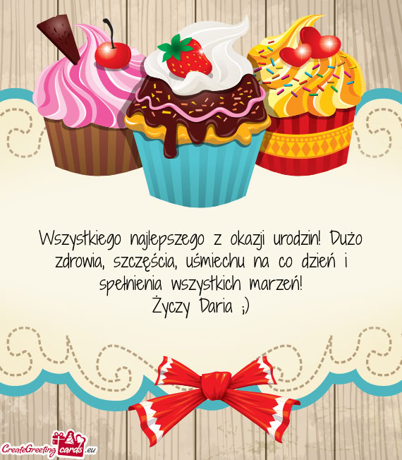 Wszystkiego najlepszego z okazji urodzin! Dużo zdrowia, szczęścia, uśmiechu na co dzień i speł
