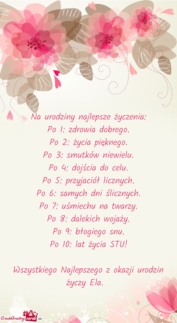 Wszystkiego Najlepszego z okazji urodzin Ela.🥳