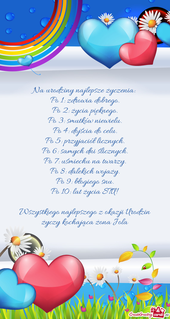 Wszystkiego najlepszego z okazji Urodzin kochająca żona Jola
