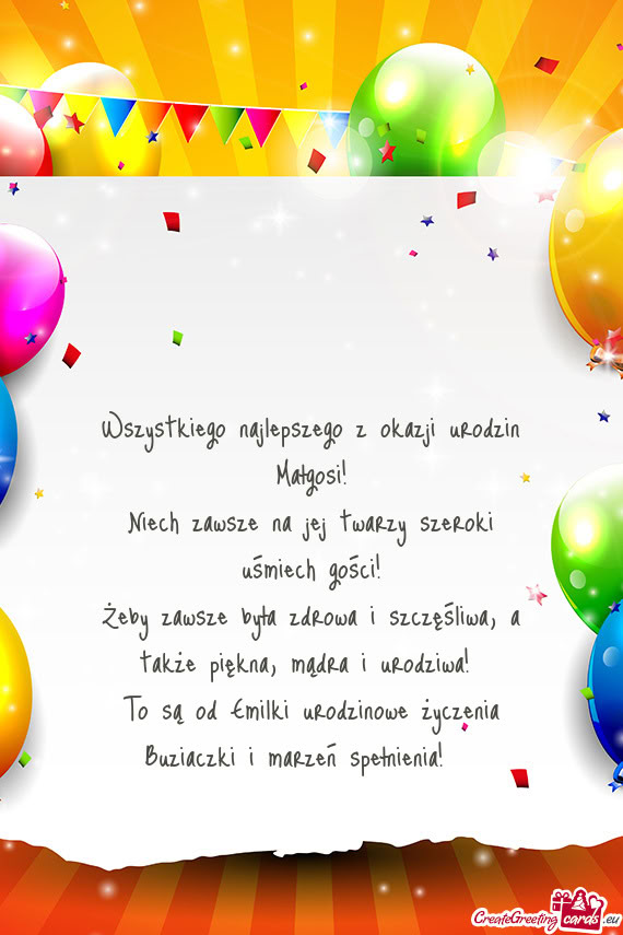 Wszystkiego najlepszego z okazji urodzin Małgosi