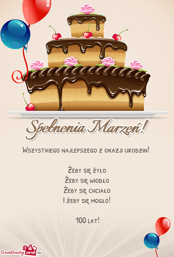 Wszystkiego najlepszego z okazji urodzin!  Żeby się żyło Żeby się wiodło Żeby się chci