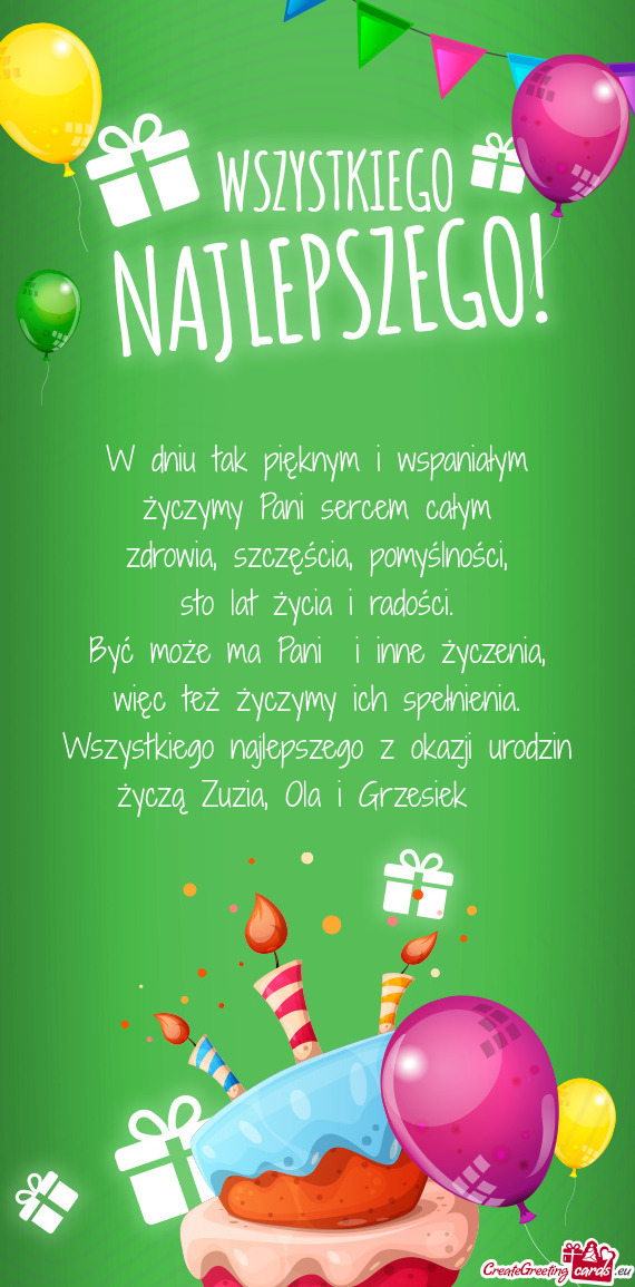 Wszystkiego najlepszego z okazji urodzin życzą Zuzia, Ola i Grzesiek😘😘😘