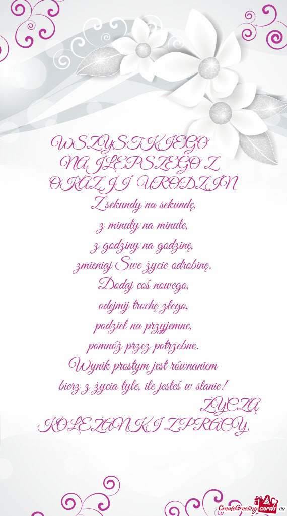 WSZYSTKIEGO  NAJLEPSZEGO Z OKAZJI URODZIN