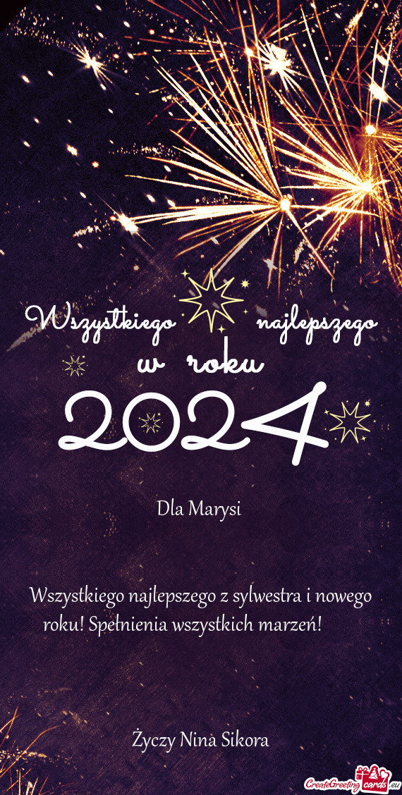 Wszystkiego najlepszego z sylwestra i nowego roku! Spełnienia wszystkich marzeń! 😁 🐎🐴