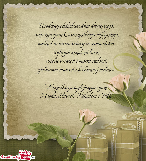 Wszystkiego najlepszego życzą Magda