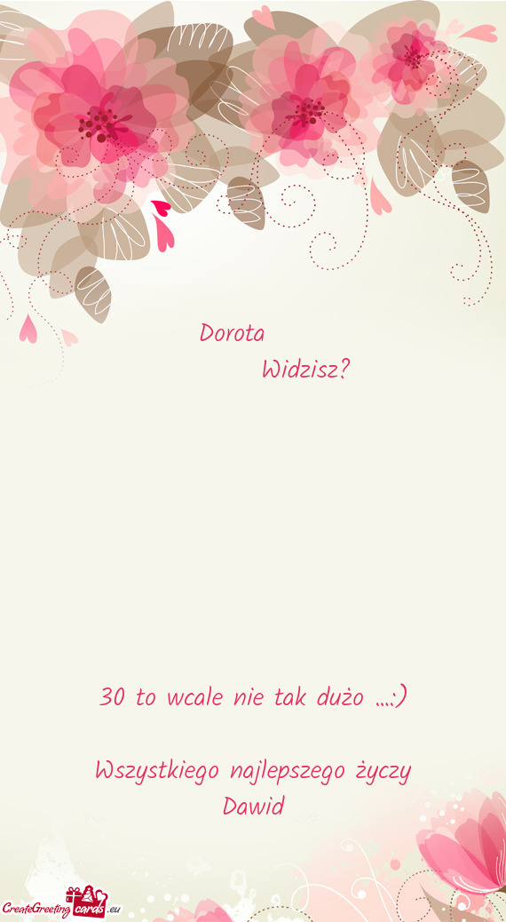 ) Wszystkiego najlepszego życzy Dawid