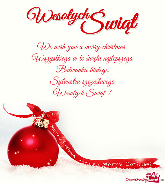 Wszystkiego w te święta najlepszego