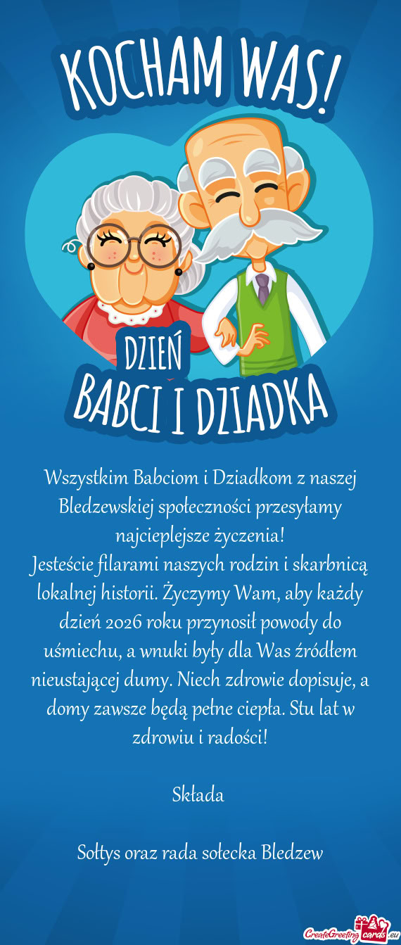 Wszystkim Babciom i Dziadkom z naszej Bledzewskiej społeczności przesyłamy najcieplejsze życzeni