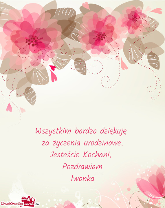 Wszystkim bardzo dziękuję