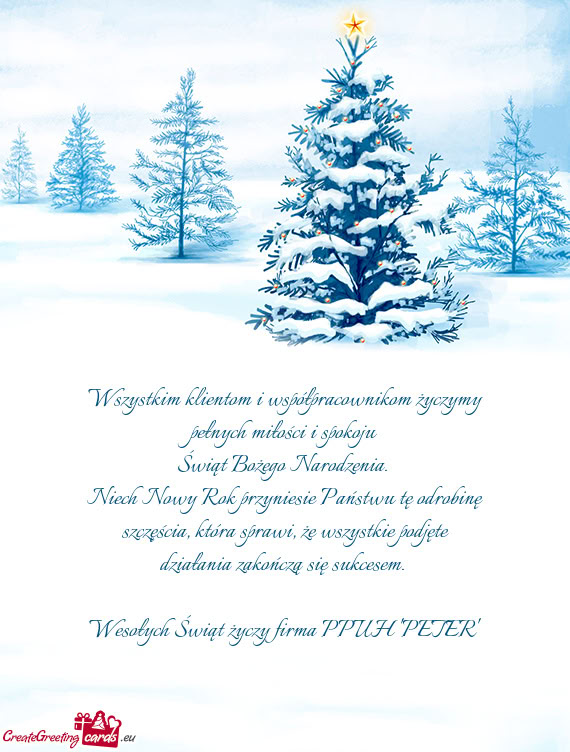 Wszystkim klientom i współpracownikom życzymy pełnych miłości i spokoju