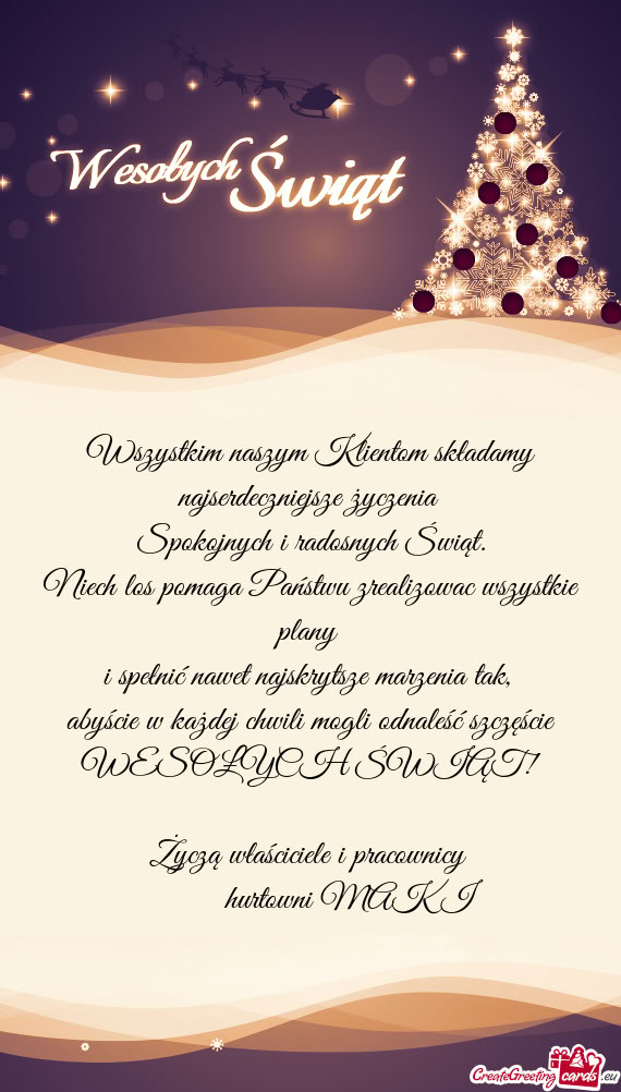 Wszystkim naszym Klientom składamy