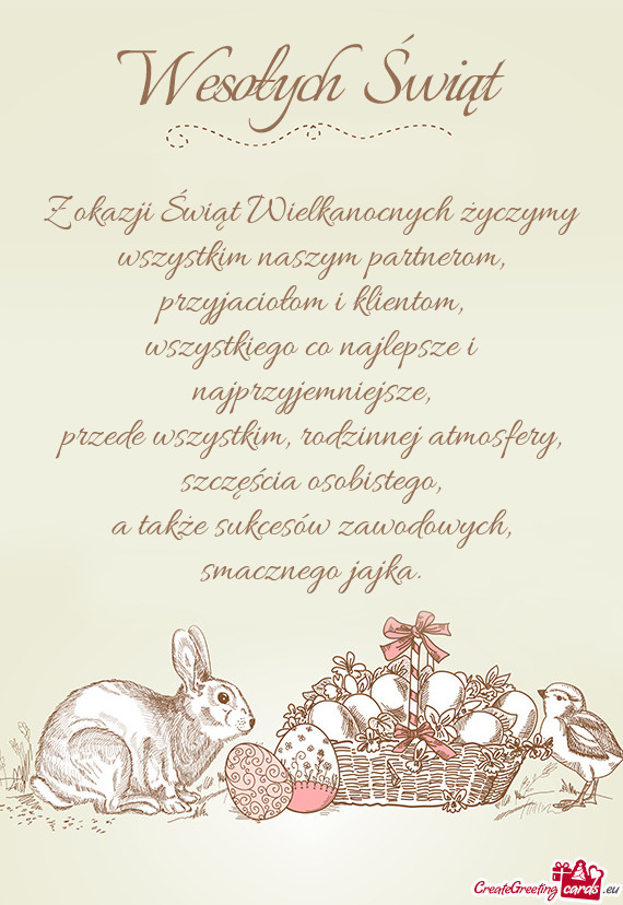 Wszystkim naszym partnerom, przyjaciołom i klientom