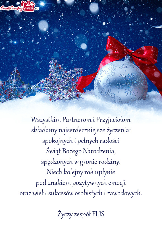 Wszystkim Partnerom i Przyjaciołom