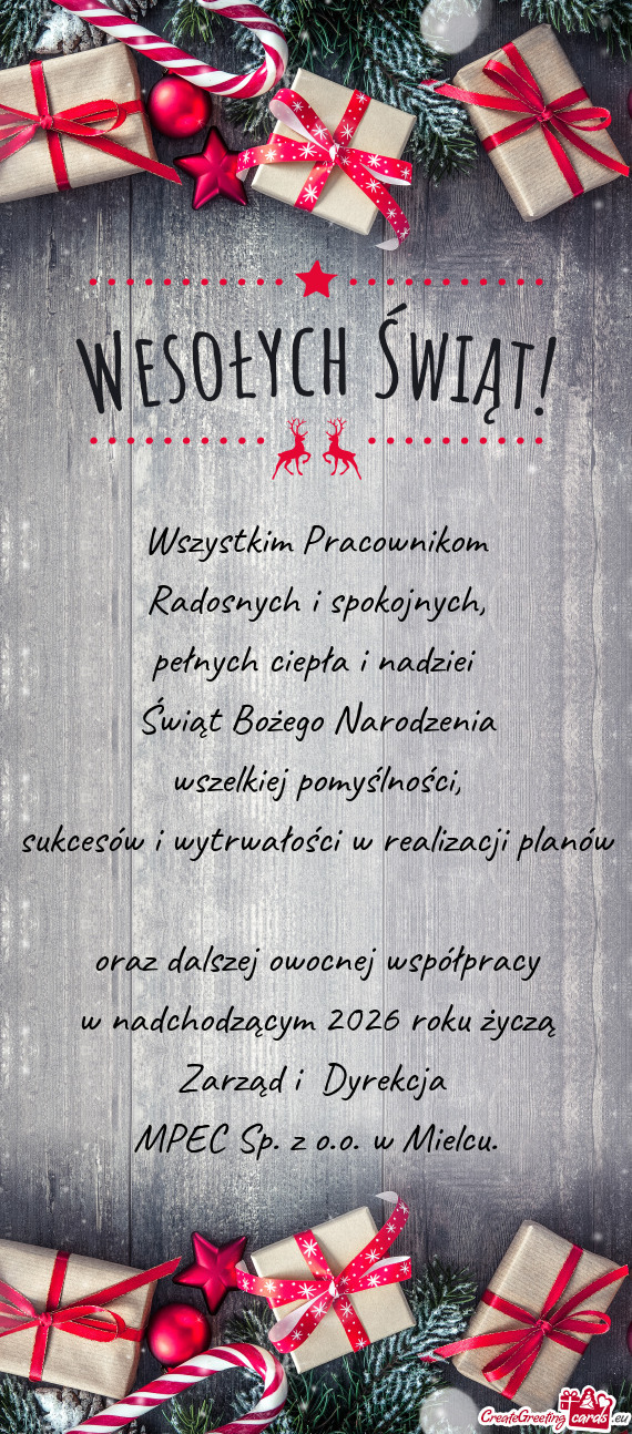 Wszystkim Pracownikom Radosnych i spokojnych