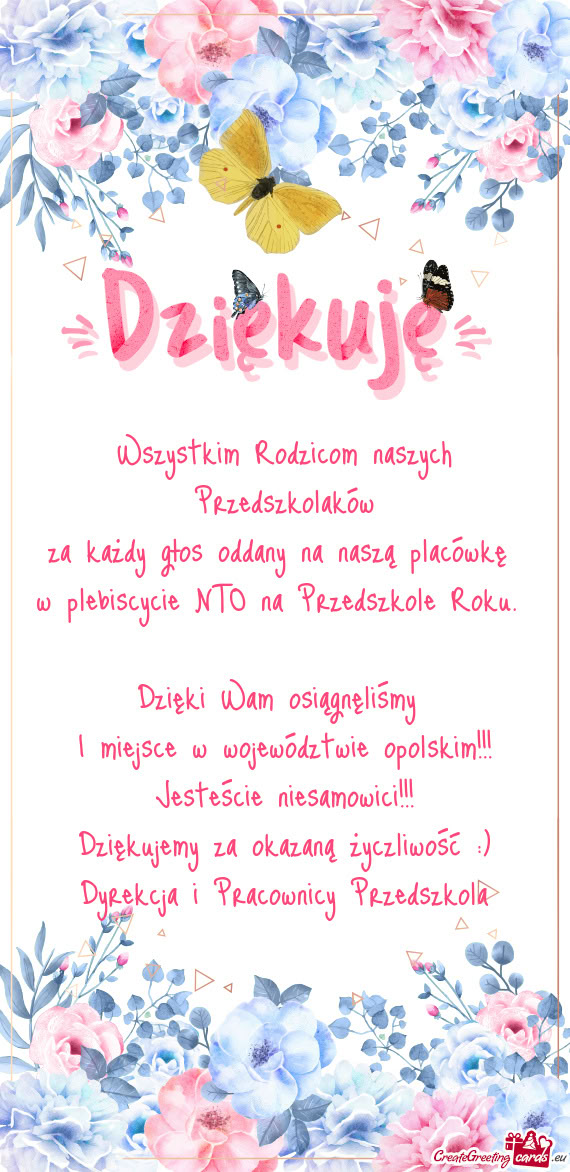 Wszystkim Rodzicom naszych Przedszkolaków