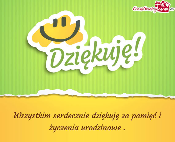 Wszystkim serdecznie dziękuję za pamięć i życzenia urodzinowe .