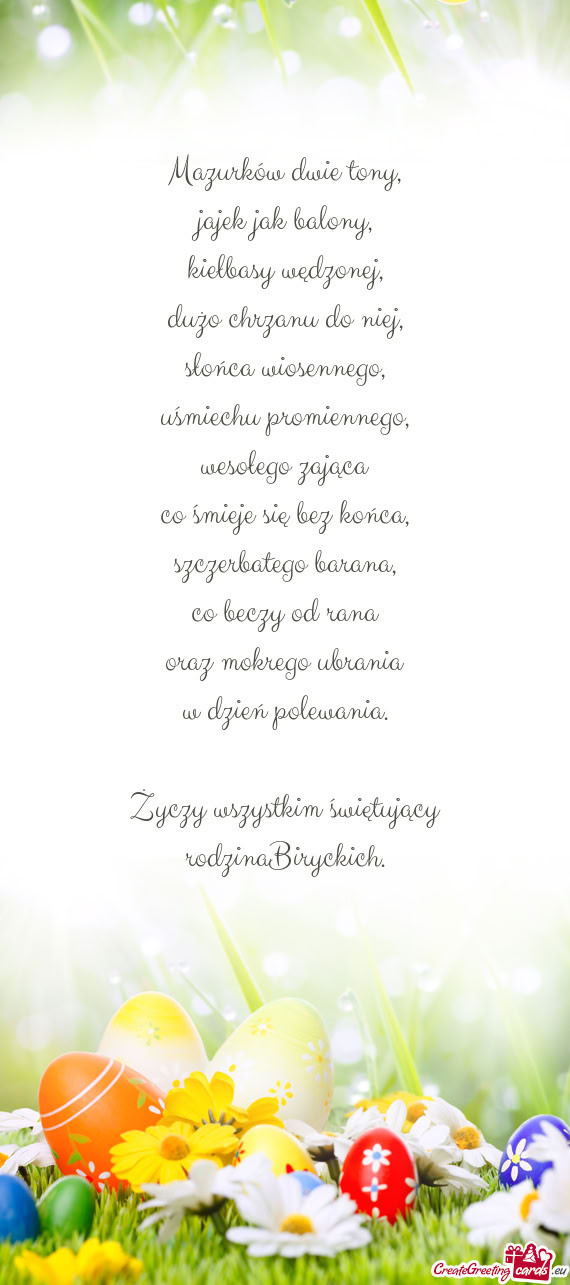 Wszystkim świętujący rodzinaBiryckich