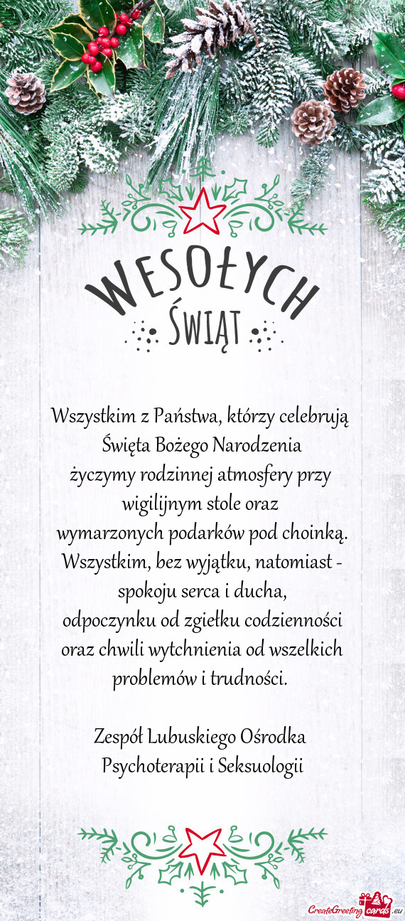 Wszystkim z Państwa, którzy celebrują