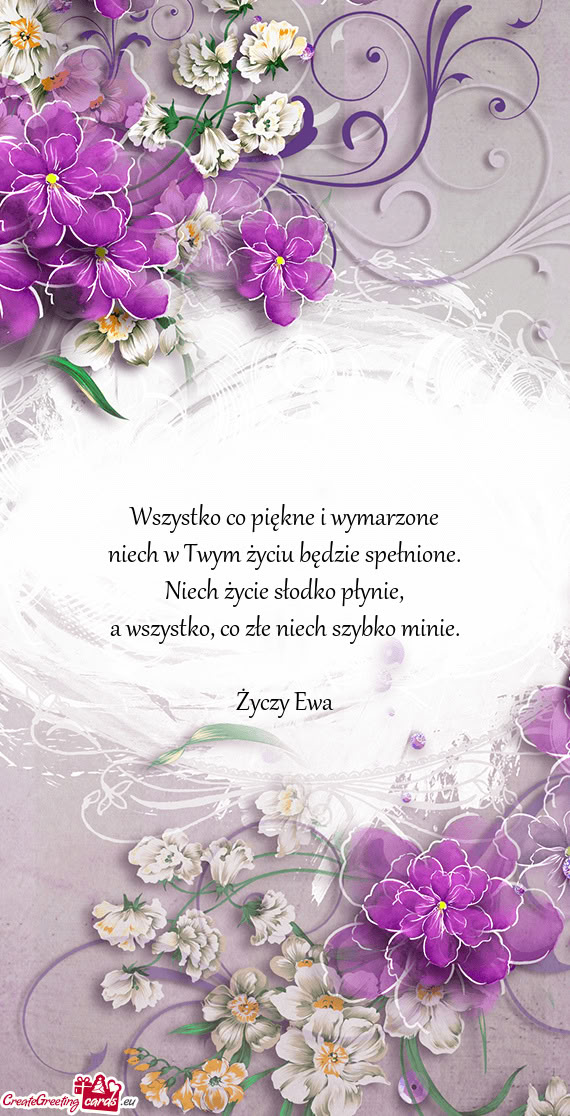 Wszystko co piękne i wymarzone  niech w Twym życiu będzie spełnione.