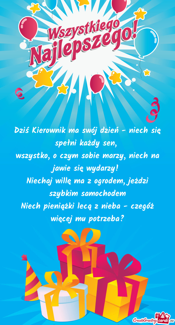 Wszystko, o czym sobie marzy, niech na jawie się wydarzy