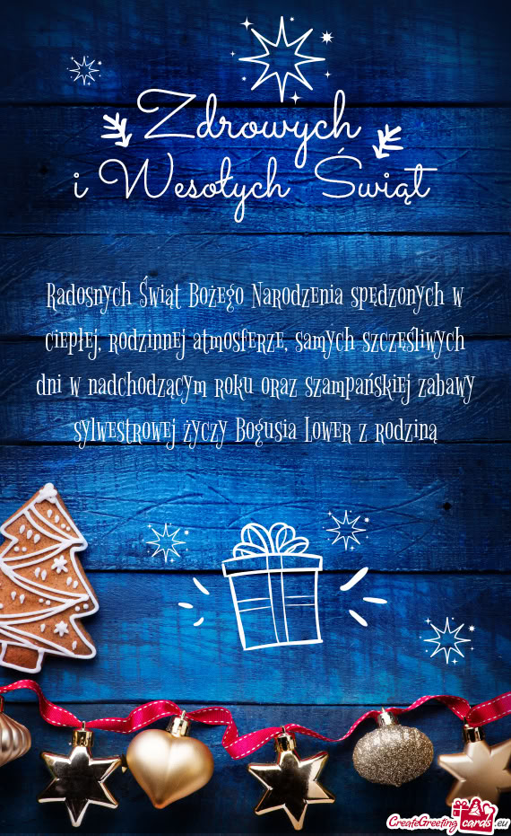Wych dni w nadchodzącym roku oraz szampańskiej zabawy sylwestrowej Bogusia Lower z rodziną